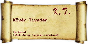 Kövér Tivadar névjegykártya